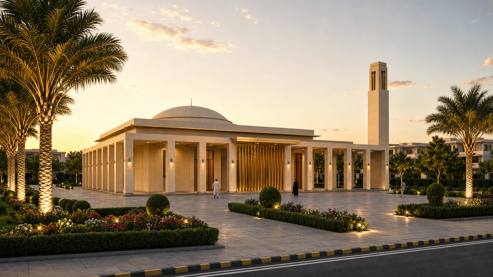 Conceptual view of the Nova Enclave Jamia Masjid and its forecourt
